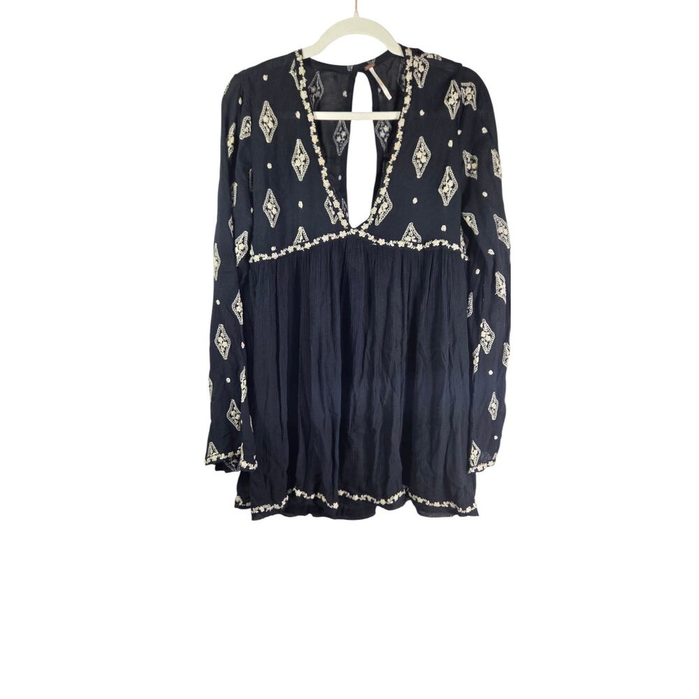 Free People Cinnamon Diamond‎ Embroidered Tunic Top Size Xs - Picture 10 of 10